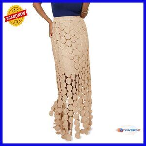 Boho Fringe Maxi Skirt High Waisted Hollow Out Summer Skirt